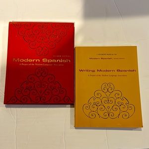 Vintage Hard back Modern Spanish text book with paperback Student Manual